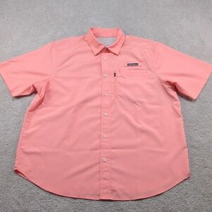 Eddie Bauer Vented Shirt Mens XL Peach Fishing Camping Outdoors Sun Shirt